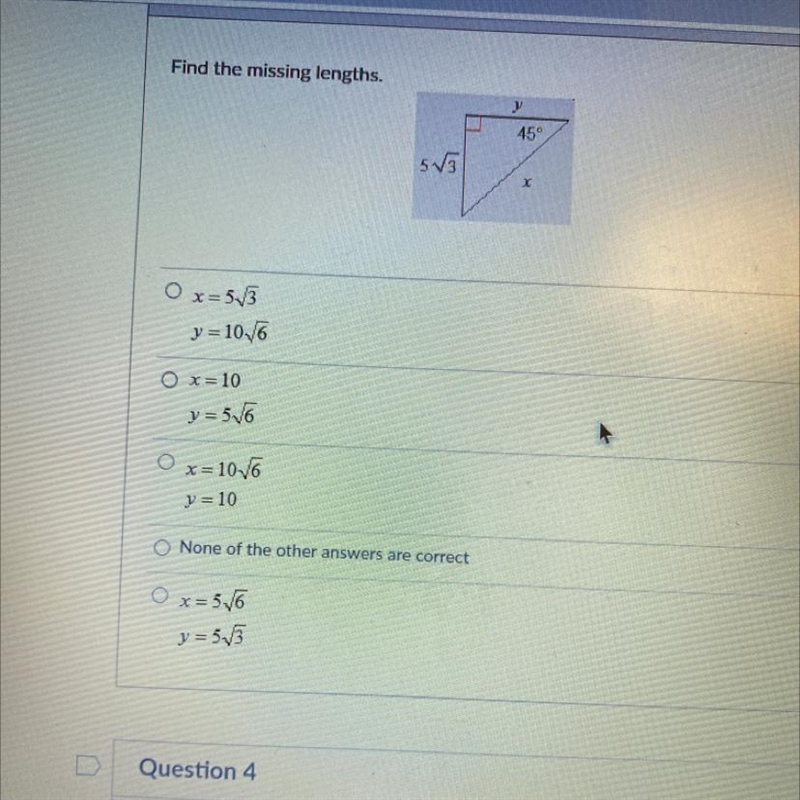 Find the missing lengths.-example-1