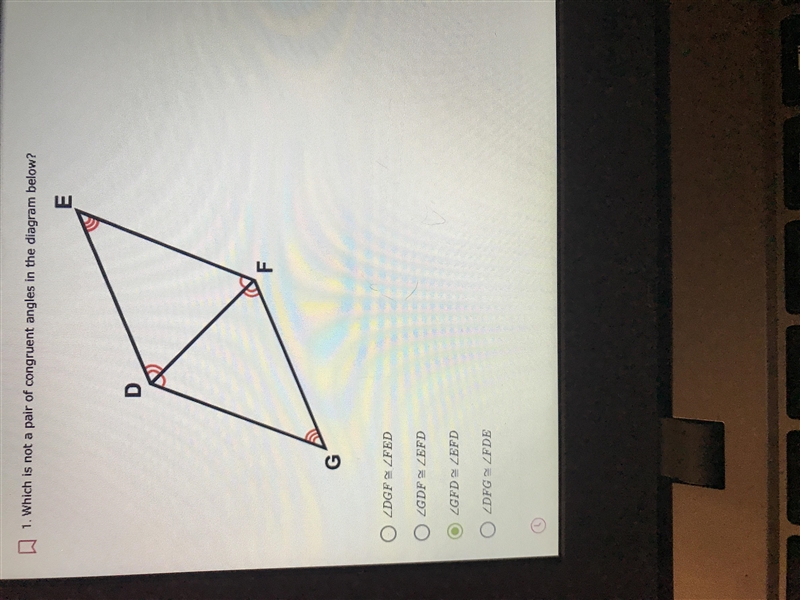 Which is not a pair of congruent angles the diagram below? ⬇️-example-1