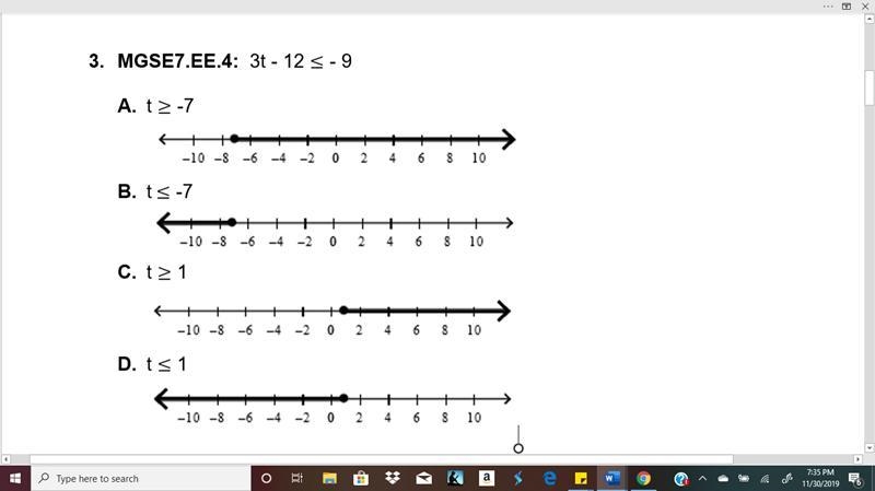 3t - 12 ≤ - 9 pls see attachment-example-1