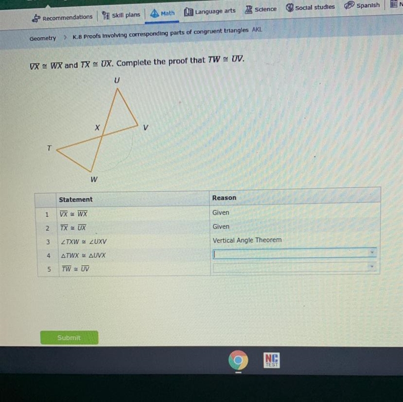 PLEASE HELP ME! answee choices to all are 1.AAS 2.ASA 3.CPCTC 4. definition of congruence-example-1