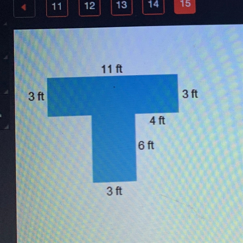 What is the perimeter of the shape? 40 feet 43 feet 51 feet 67 feet-example-1