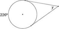 Determine the value of y. 1) 46° 2) 226° 3) 132° 4) 452°-example-1