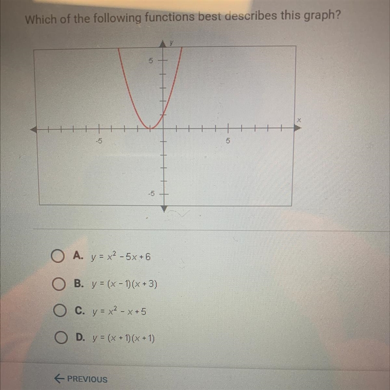 Which of the following functions best describes this graph?-example-1