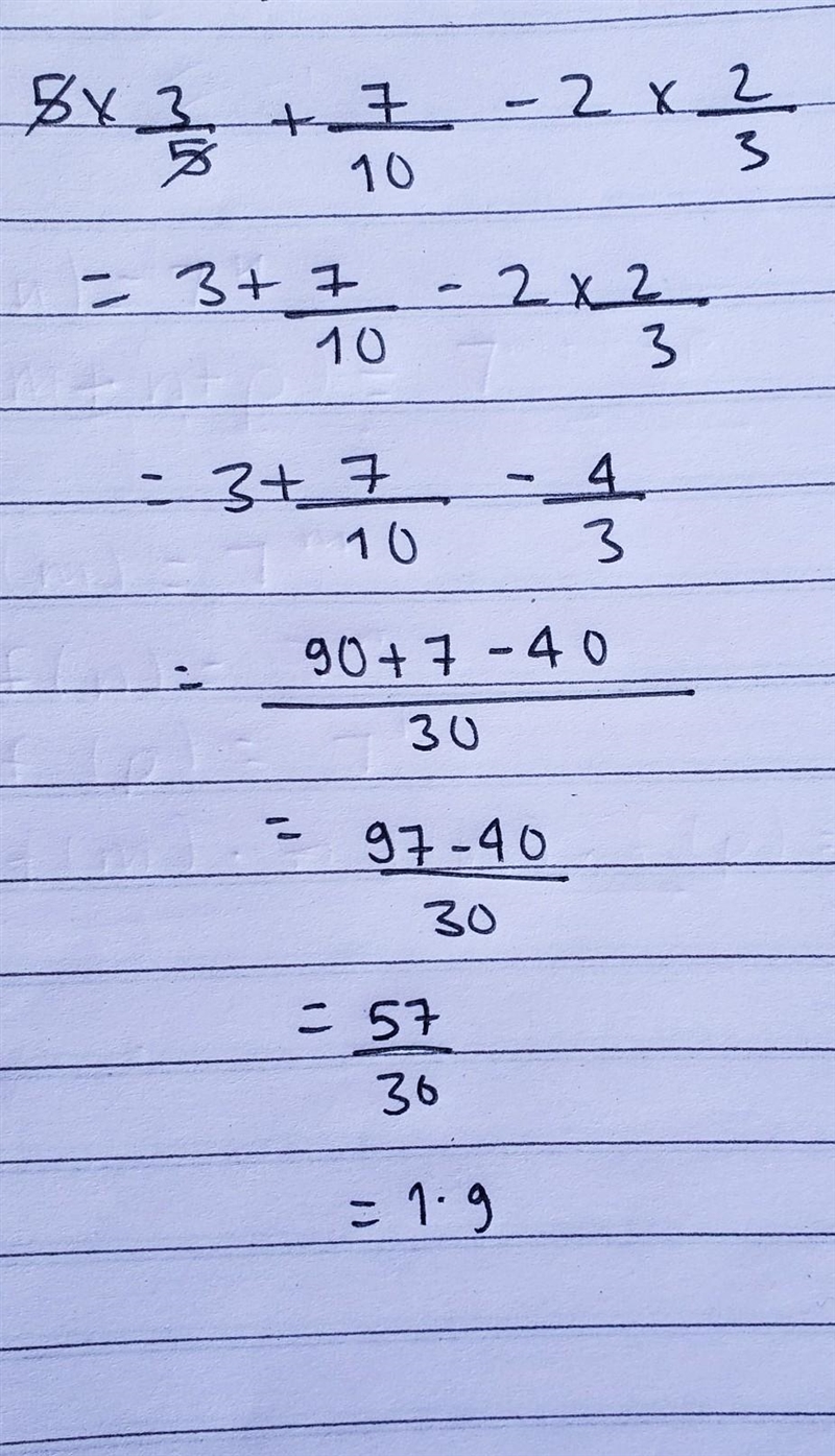 What is the value of the expression 5 3/5+7/10 -2 2/3-example-1