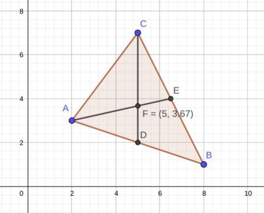 In Exercises 15-18, find the coordinates of the centroid of the triangle with the-example-1