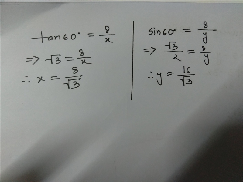 Find the value for x and y for the triangle. Show work.-example-1