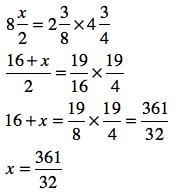 If 8 x/2 = 2 3/8 x 4 ¾ find x-example-1