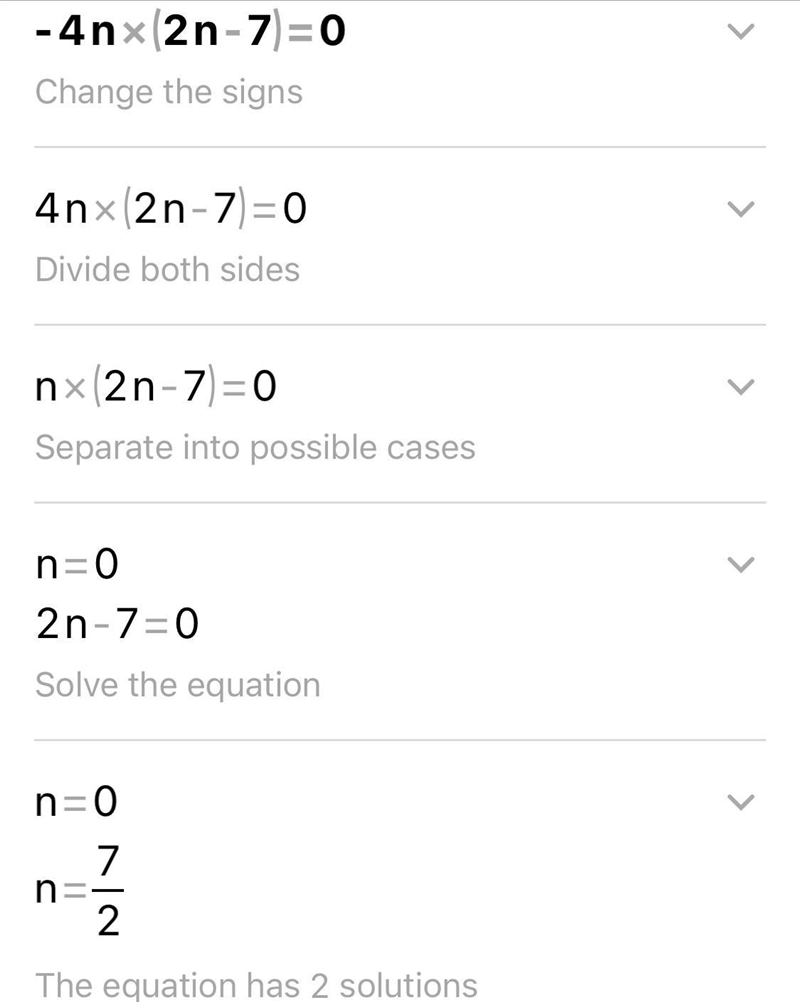 -4n(2n-7)=0 Simplif your answer-example-1