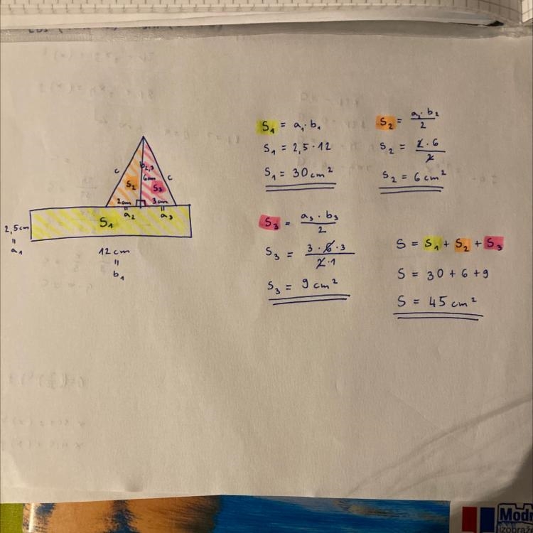 What is the total area of the composite figure below? 14.5 cm2 6 cm A 12 cm 11 3 cm-example-1