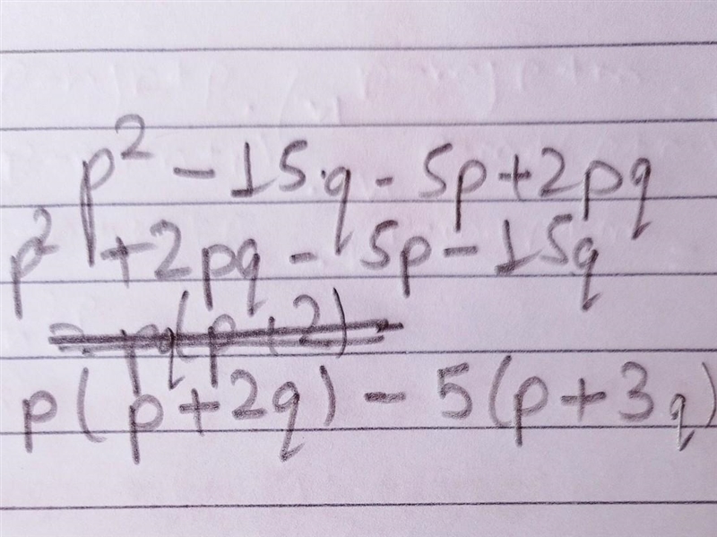 Factorize p2-15q-5p+2pq​-example-1