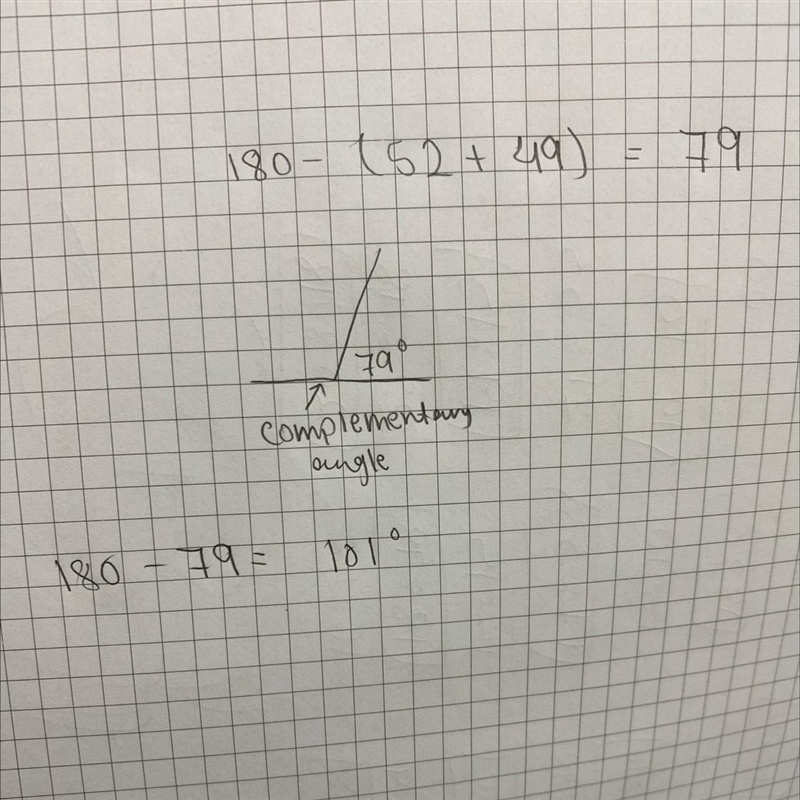 520 Solve for 44. 64 = [?] 49° 44-example-1