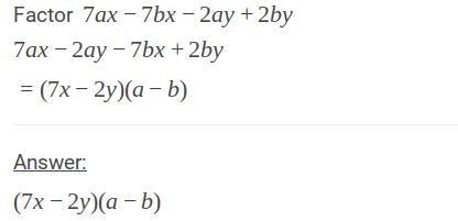 7ax−7bx−2ay+2by Factor by grouping-example-1