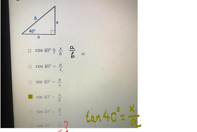 Which of the following trigonometric ratios are correct?-example-1