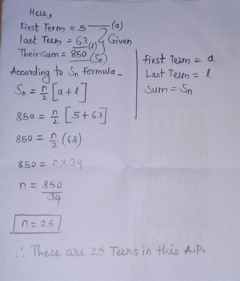 the first term of an arithmetic sequence is 5 and the last term is 63. if the sum-example-1