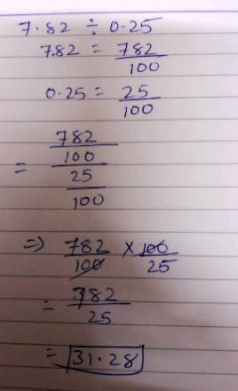 To divide the following equation how would we revise the problem? 7.82 divided by-example-1