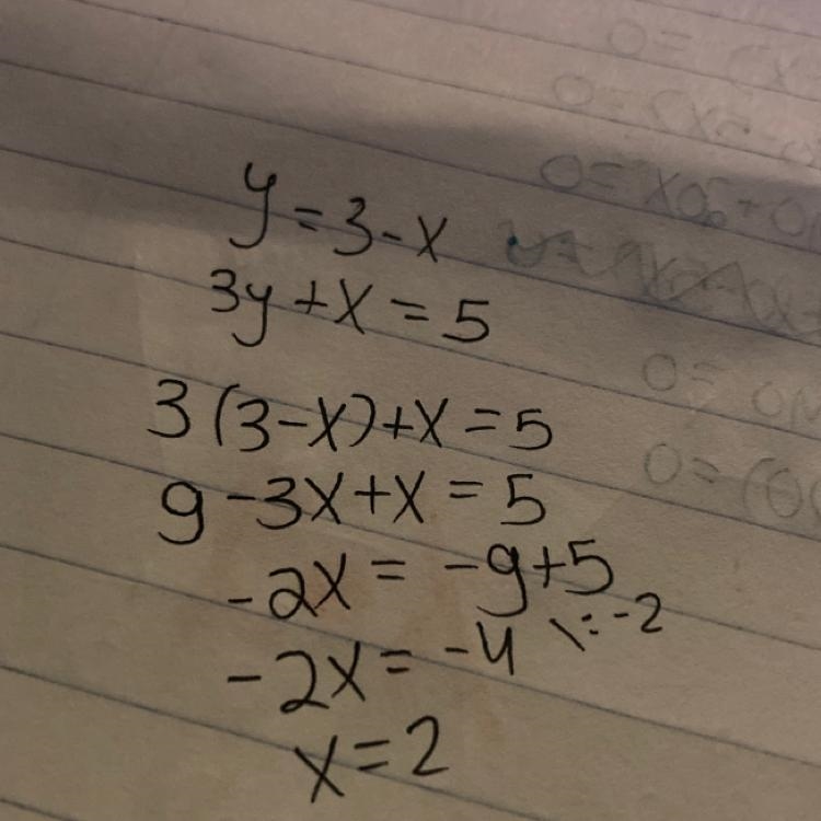 9) y =3 - X 3y + x = 5-example-1