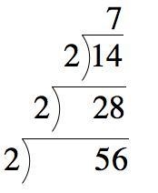 Which expression shows the prime factorization of 56?-example-1