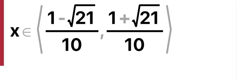 What are the solutions to 5x2 - x-1<0?-example-1