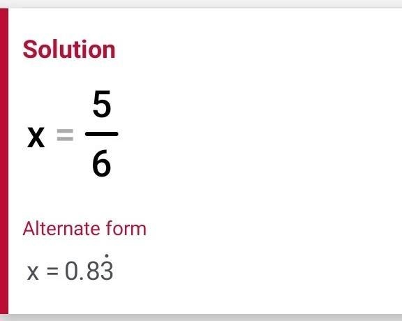 Consider the following equation. -2x + 6 =[-2/3] + 5-example-1