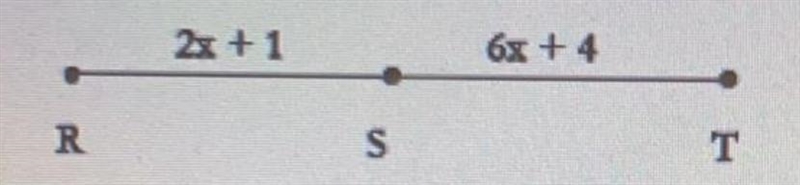 RT = 29, RS = 2x + 1, ST = 6x + 4. What is the length of RS?-example-1