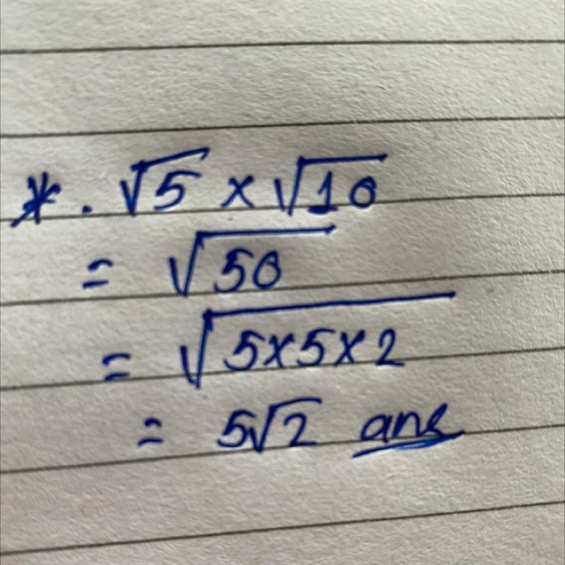 √5•√10 PLEASE SHOW STEP BY STEP ON HOW YOU GOT YOUR ANSWER​-example-1