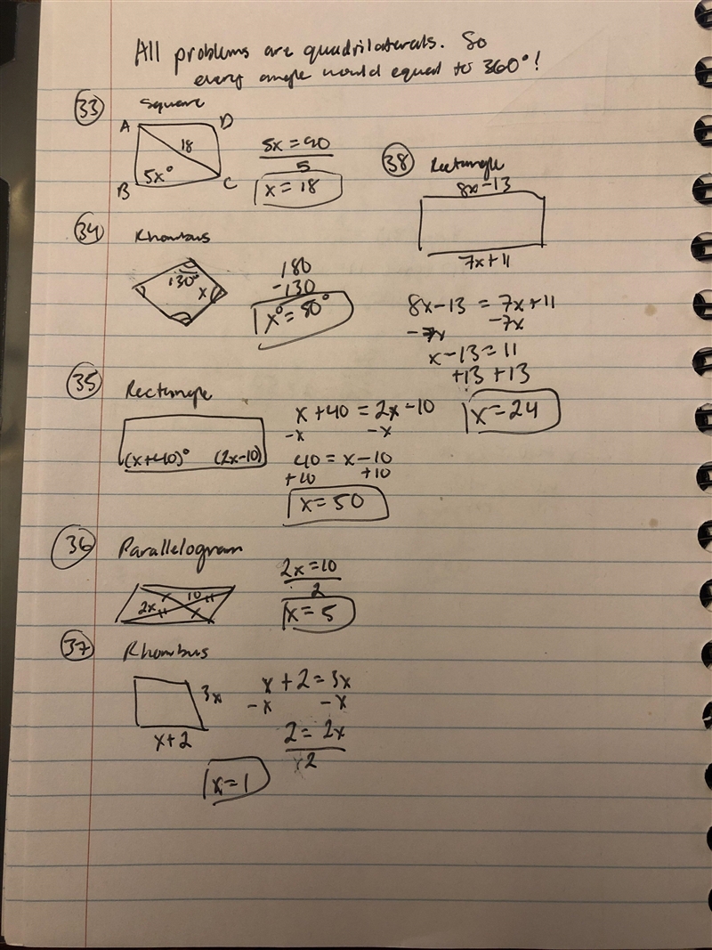 NEED ANWSERS FAST 33-38 Find the value of x-example-1