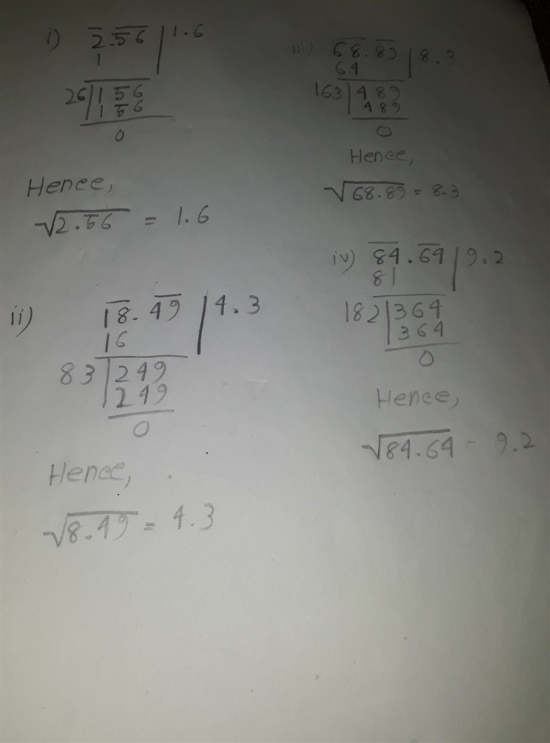 Find the square root of the following decimal numbers.​-example-1