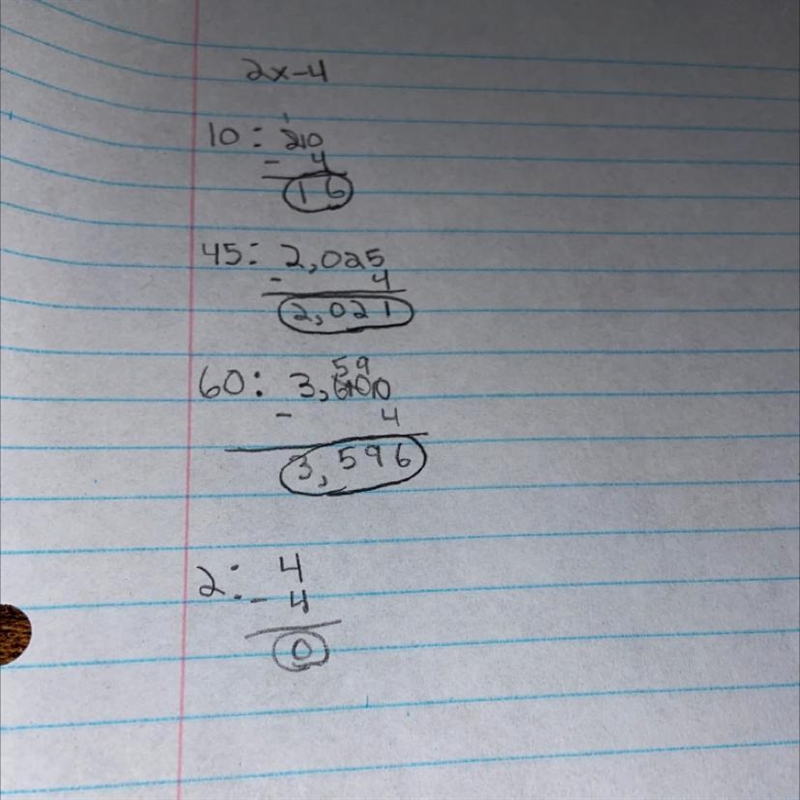 Enter the range of values for x: 2x - 4 10 45 60 2-example-1