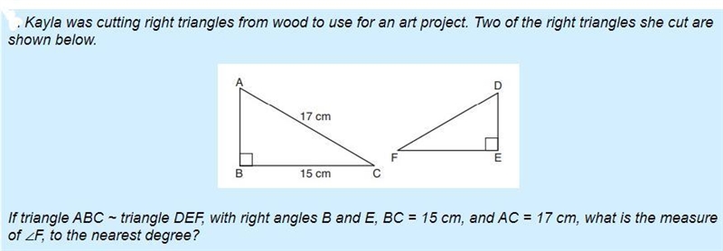 Kayla was cutting right triangles from wood to use for an art project. Two of the-example-1