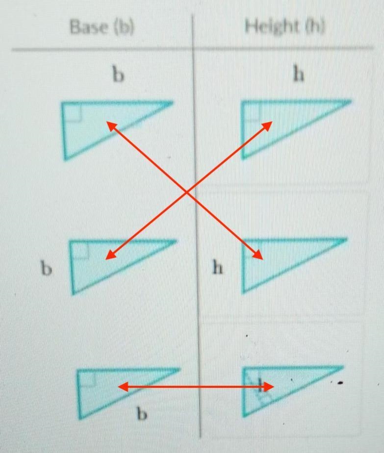 Match the base to the corresponding height​-example-1