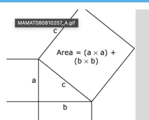 Janella is using this model of two squares and a right triangle to prove the Pythagorean-example-1