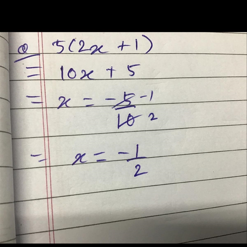 Solve the value of x 5(2x+1)​-example-1