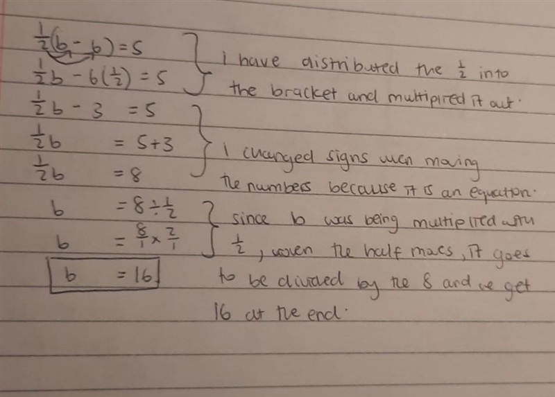 1/2(b-6)=5 Whats B? And how did you get it??-example-1