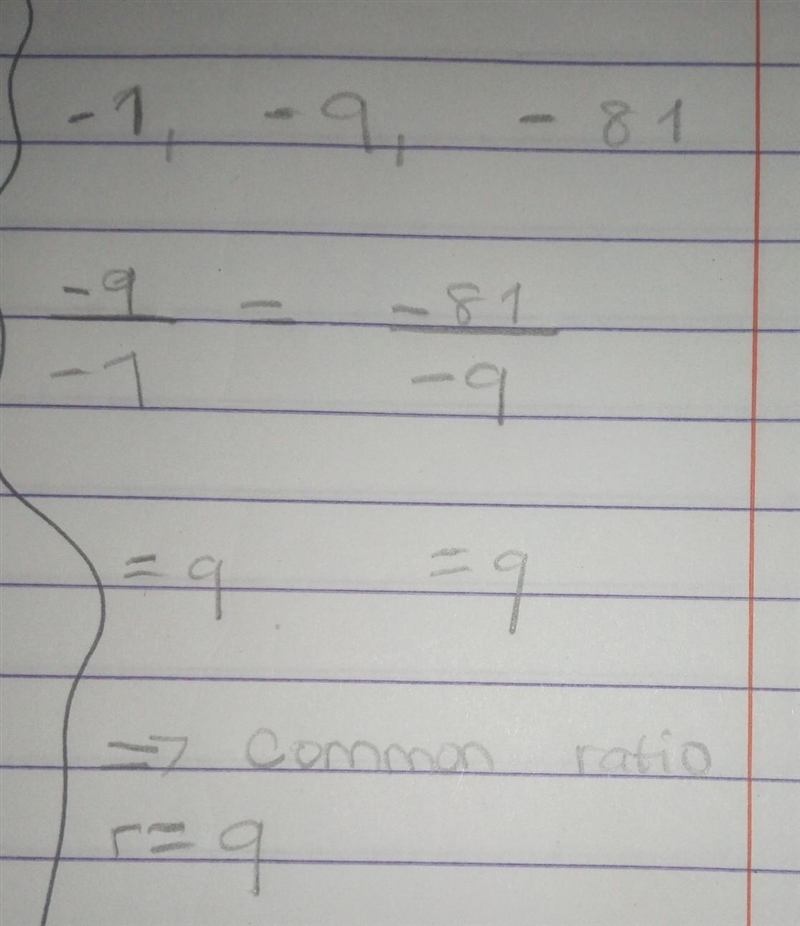 Find the common ratio of the geometric sequence − 1 , − 9 , − 81 ,-example-1