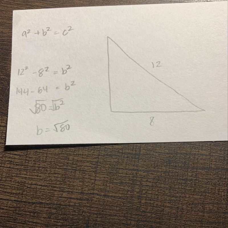 In a right triangle, the length of the hypotenuse is 12 and the length of one leg-example-1