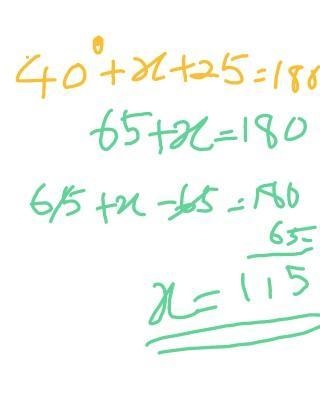 1. Find the value of the unknown angles in the following diagram.-example-2