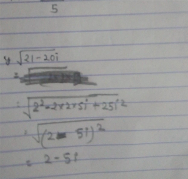 simplify √(21 - 20i) ​-example-1