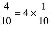 Write the fraction 4/10 as a product of a whole number and a unit fraction-example-1