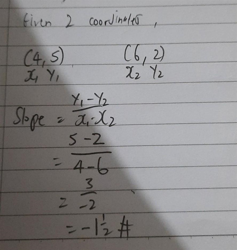 Find the slope of the (4,5), (6,2)-example-1