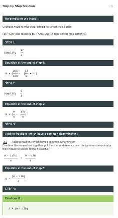 What is the answer to 82.25-4.25b-example-1