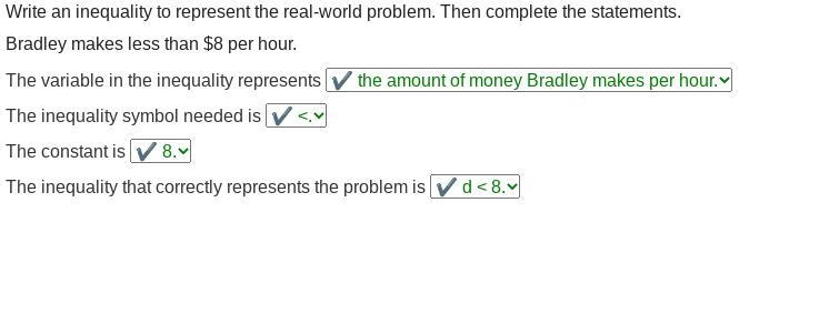 Bradley needs at least $280 for a new laptop. He has already saved $40. He earns $8 an-example-1