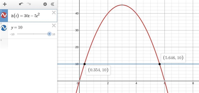 A model rocket is launched with an initial upward velocity of 30 m/s. The rockets-example-1