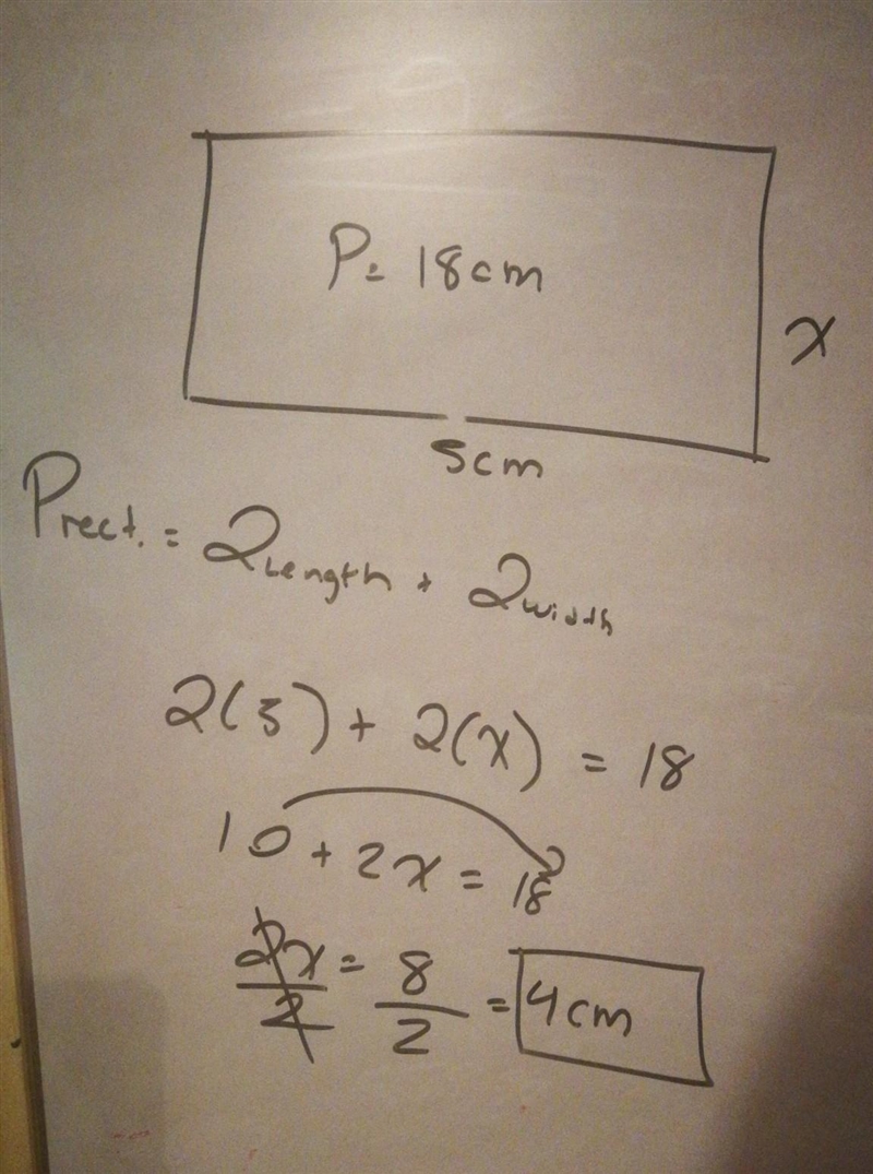 The perimeter of a rectangle is 18 cm. If its length is 5 cm, find its breadth.​-example-1