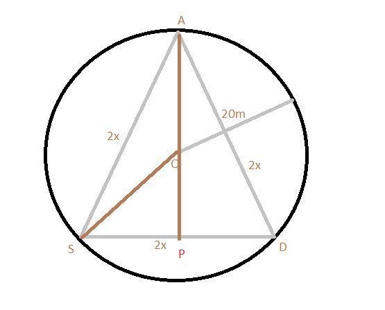 A circular park of radius 20m is situated in a colony. Three boys Ankur, Syed and-example-2