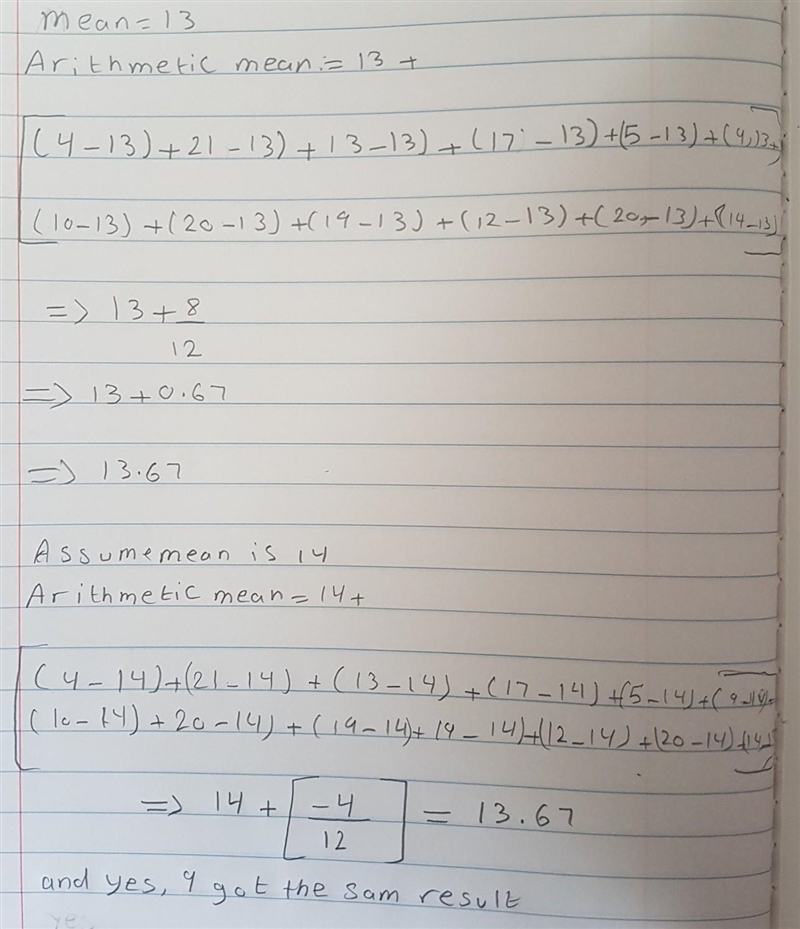 Marks of 12 students in a unit test are given as 4, 21, 13, 17, 5, 9, 10, 20, 19, 12, 20, 14. Assume-example-1