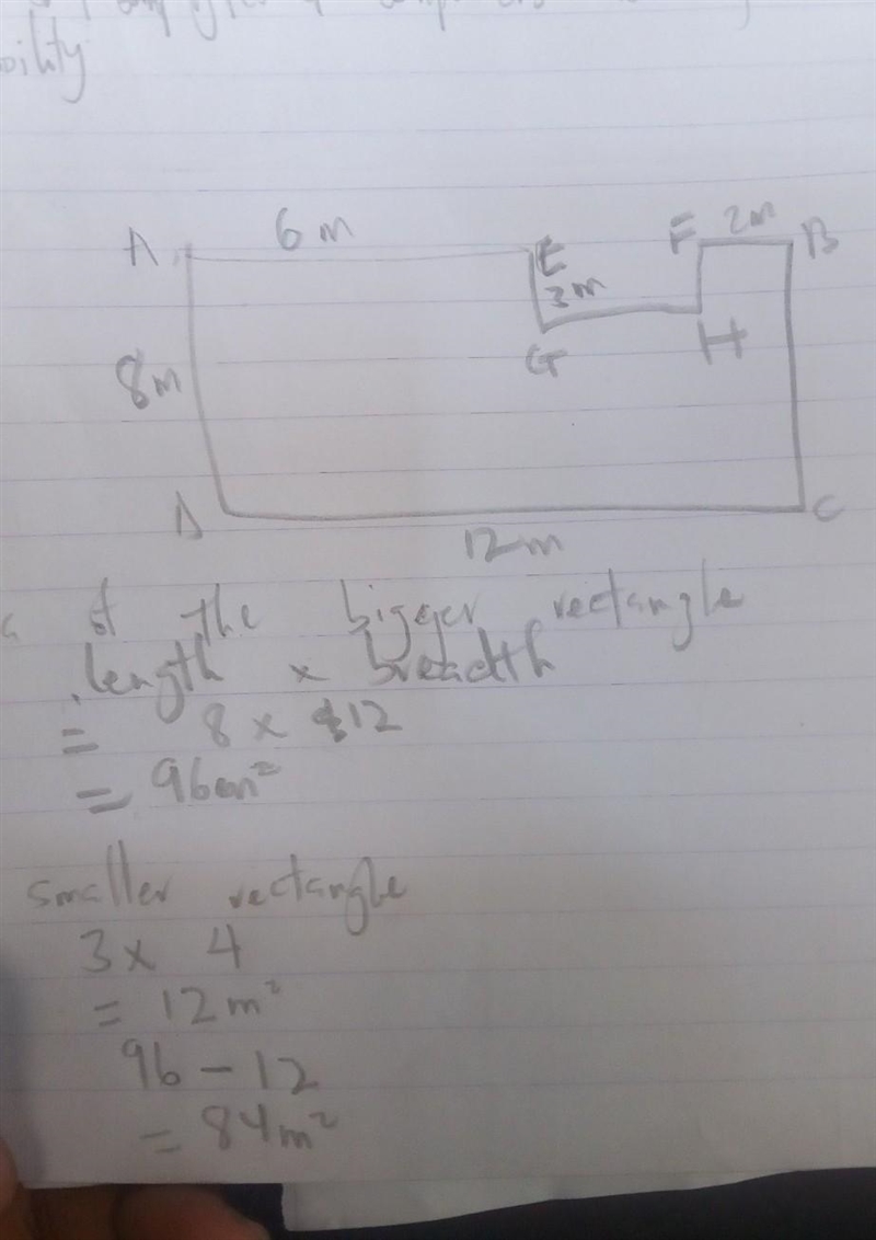 Find the area 96 sq meters 144 sq meters 84 sq meters 102 sq meters-example-1