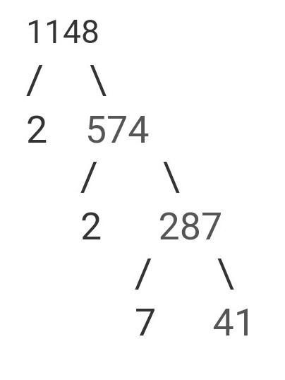 Find the prime factorization of 1,148 using a factor tree-example-1