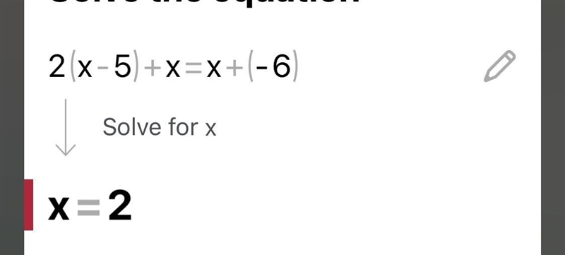 Hello how are you today. Question 2(×+-5)+×=×+(-6) ​-example-1