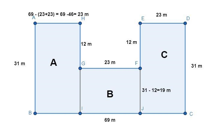 Find the area of the complex figure.-example-1