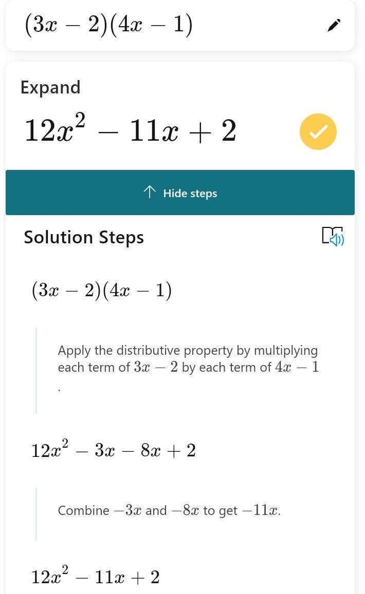 Find the product. Simplify your answer. (3p–2)(4p–1)-example-1